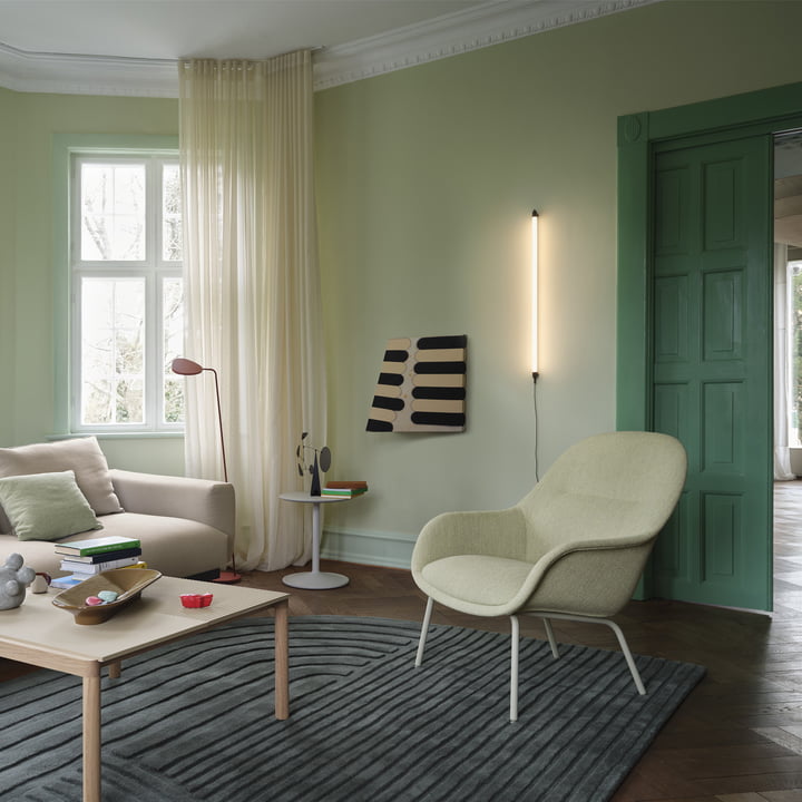 Muuto - Fiber Lounge Armchair Tube Base (gepolstert)