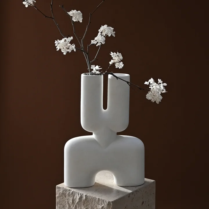 Cobra Vase Double, knochenweiss von 101 Copenhagen