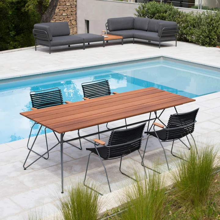 HOUE - CLICK Outdoor Dining Armlehnstuhl mit niedriger Lehne