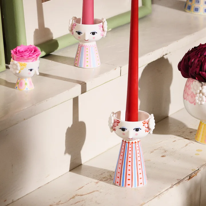 Bjørn Wiinblad - Eva Kerzenständer, pink, Kerzenhalter, staubrot