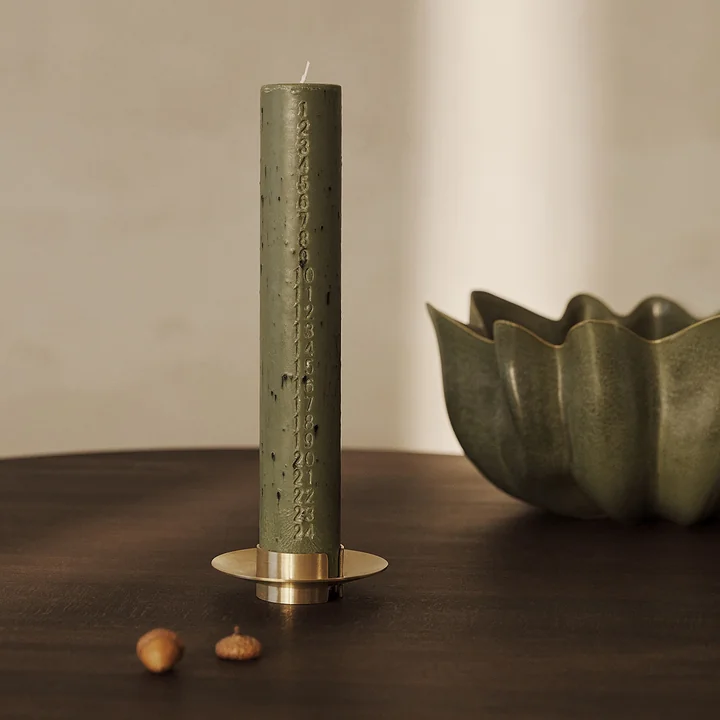 Mura Adventskerze, H 25 cm, artischocke grün von Ferm Living