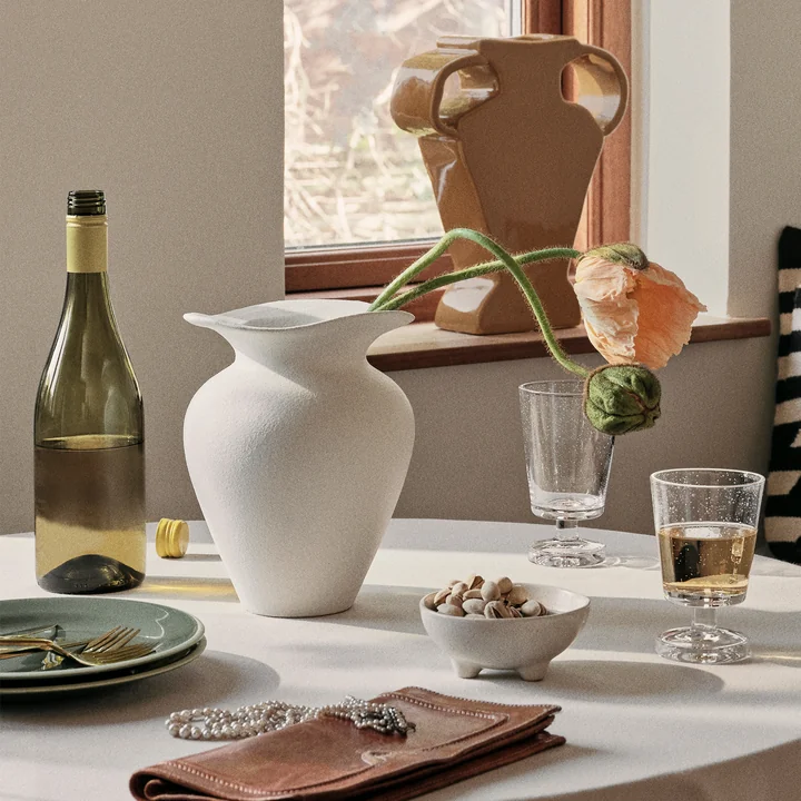 Florentina Vase, Ø 16 cm x H 22.5 cm, weiss von Broste Copenhagen