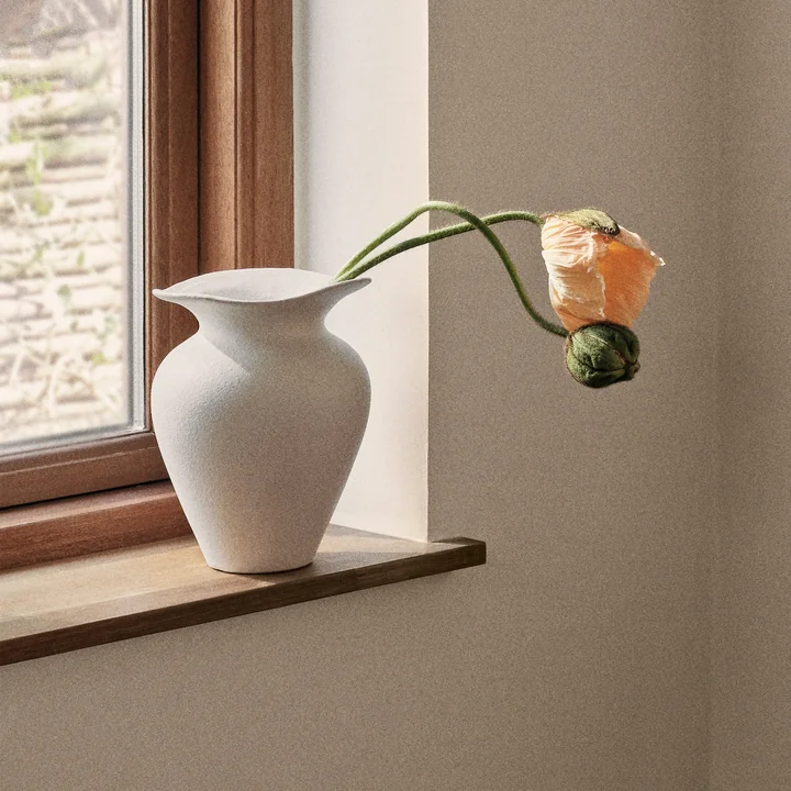 Florentina Vase, Ø 16 cm x H 22.5 cm, weiss von Broste Copenhagen