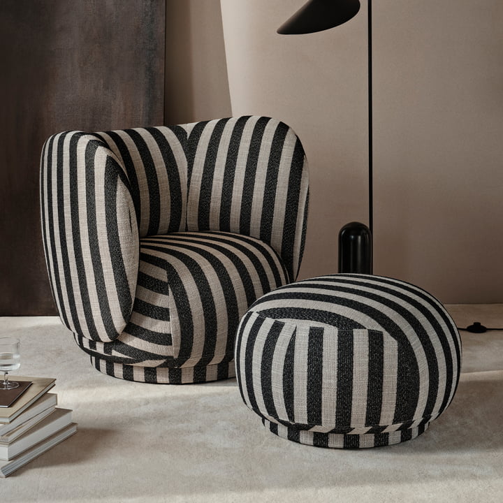 Rico Louisiana fauteuil sand black von ferm Living