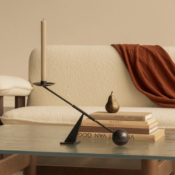 Audo - Interconnect Kerzenständer, H 25,5 x L 42,5 cm, Messing bronziert