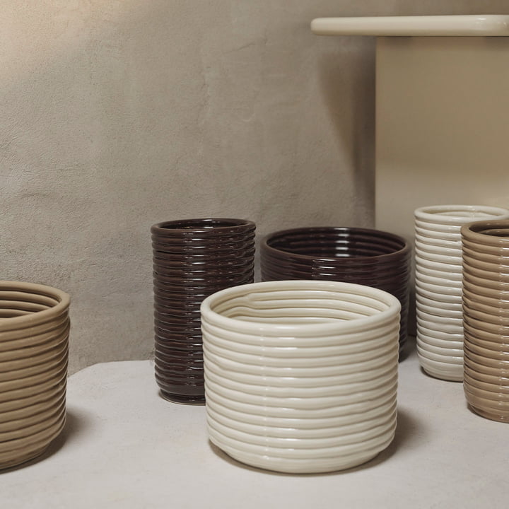 ferm Living - Corduroy Blumentopf, off-white