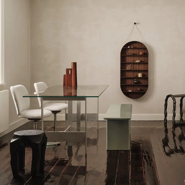 Ferm Living - Oval Dorm Wandregal, Eiche geräuchert