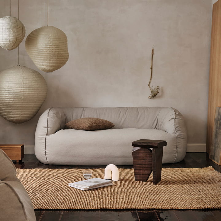 ferm Living - Nesten 2-Sitzer Sofa, Re-Cotton natural