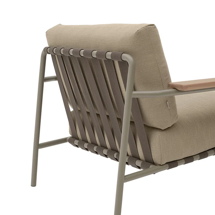 Muuto - Settle Outdoor Lounge Chair, braun / taupe (Stoff Ribbed Weave 5)