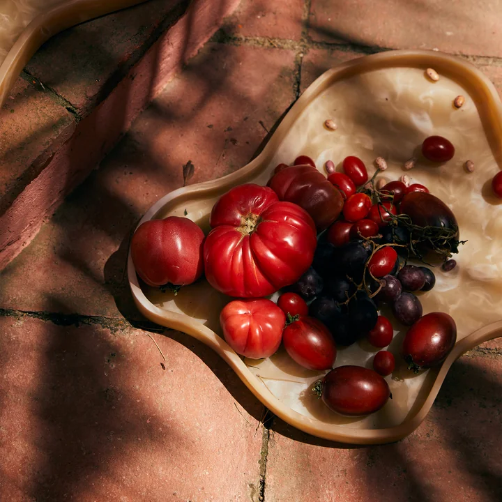 HKliving - Patio Tablett S, 33,1 x 41,4 cm, cream