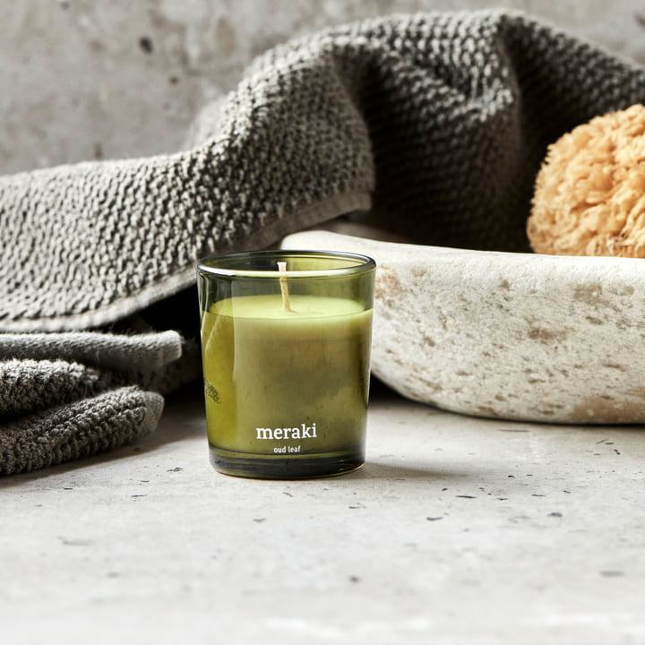 Meraki - Duftkerze, Ø 6 cm, Oud leaf 