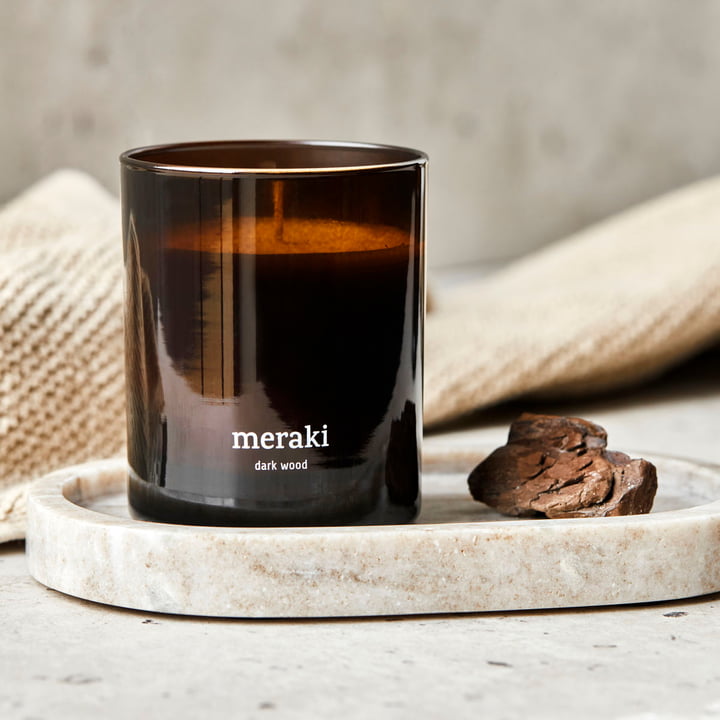 Meraki - Duftkerze, Ø 8 cm, Dark wood