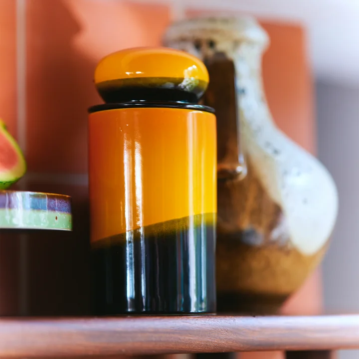 HKliving - 70's Aufbewahrungsdose, 1 l, sunshine