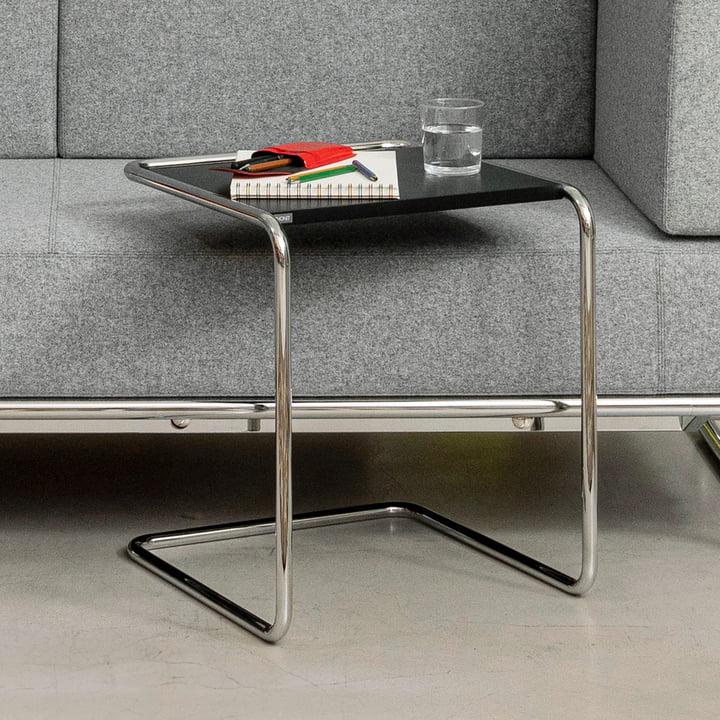 Thonet - B 97 Satztisch, Chrom / schwarz