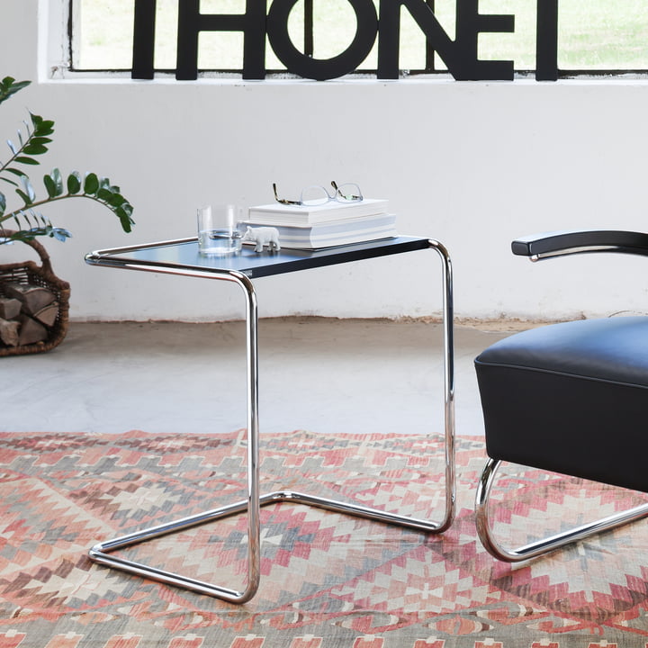 Thonet - B 97 Satztisch, Chrom / schwarz