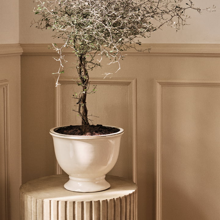 Broste Copenhagen - Annabella Blumentopf Ø 24,5 x 19 cm, beige