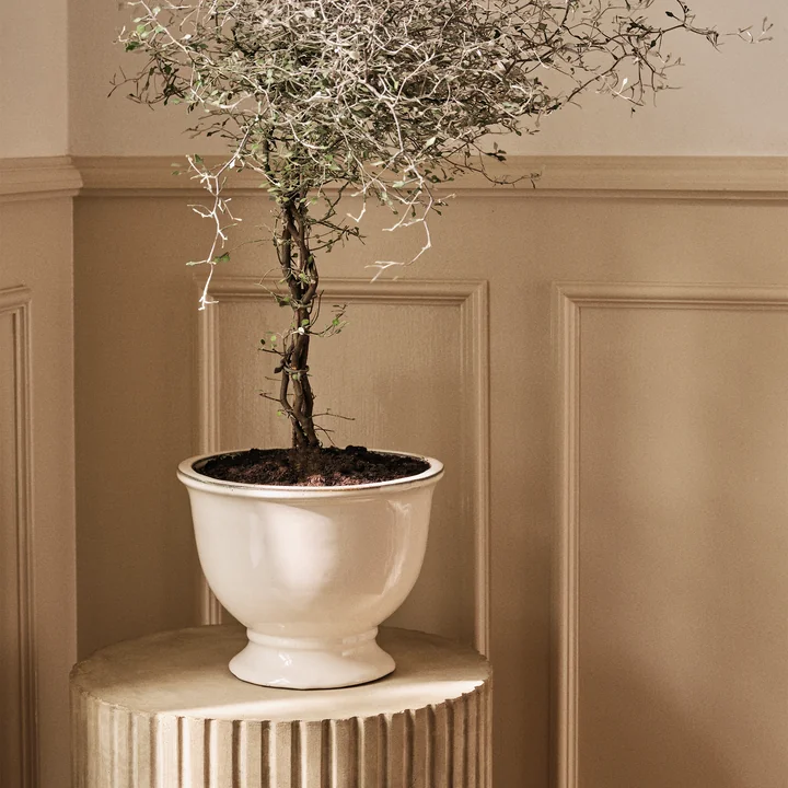 Broste Copenhagen - Annabella Blumentopf Ø 24,5 x 19 cm, beige