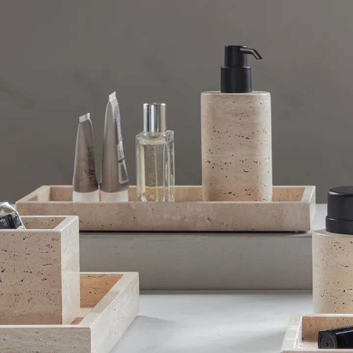 Mette Ditmer - Travertine Seifenspender, tall, leinen