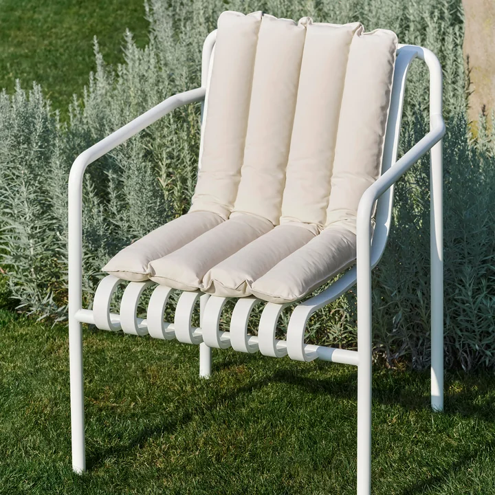 HAY - Palissade Dining Armchair, cremeweiss mit Soft Quilted Cushion