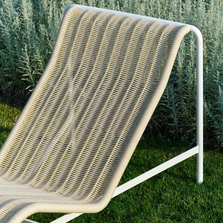 HAY - Palissade Cord Chaise Longue Liegestuhl, cremeweiss