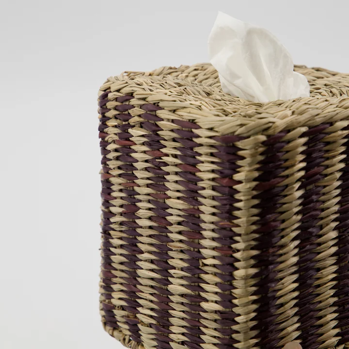 House Doctor - Clean Kosmetiktücherbox, natur / schwarz