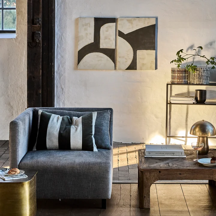 House Doctor - Hape Wandbild, 50 x 70 cm, schwarz / off-white (2er-Set)