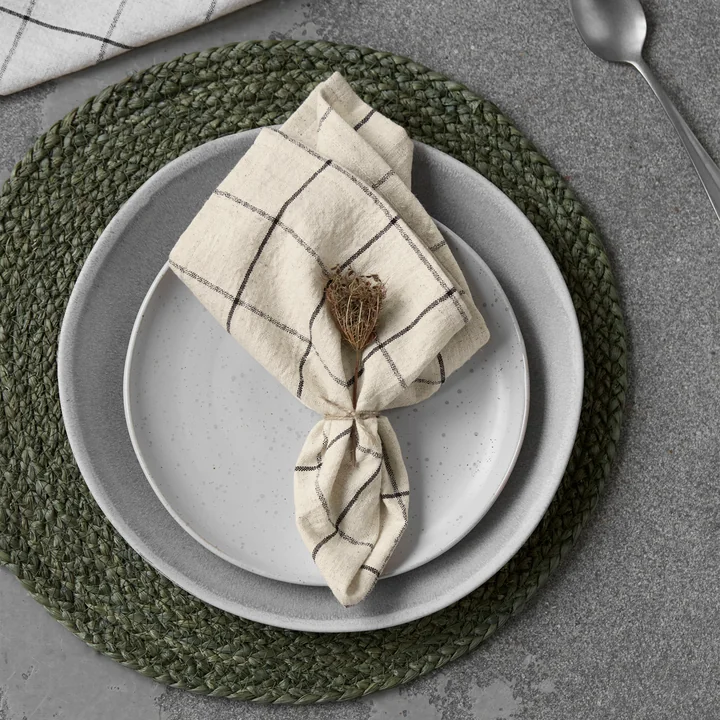 House Doctor - Join Servietten, schwarz / off-white 