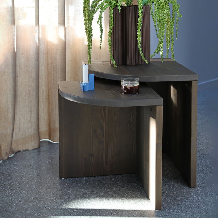 Combine Beistelltisch-Set, Kiefer carobbraun (2er-Set) von Karup Design