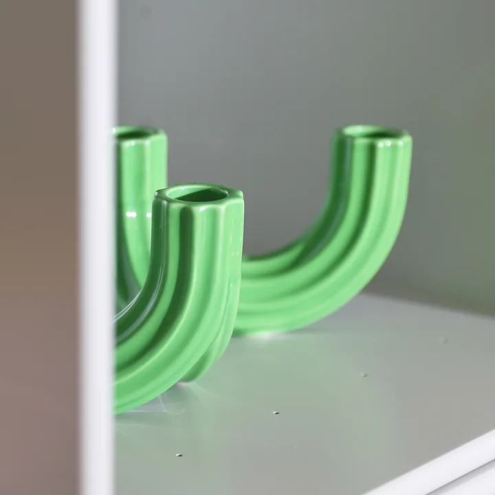 &klevering - Churros Kerzenhalter 9 x Ø 21,5 cm, grün