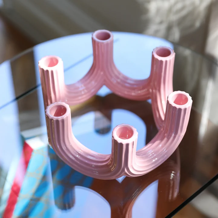 &klevering - Churros Kerzenhalter 11 x Ø 23,5 cm, pink