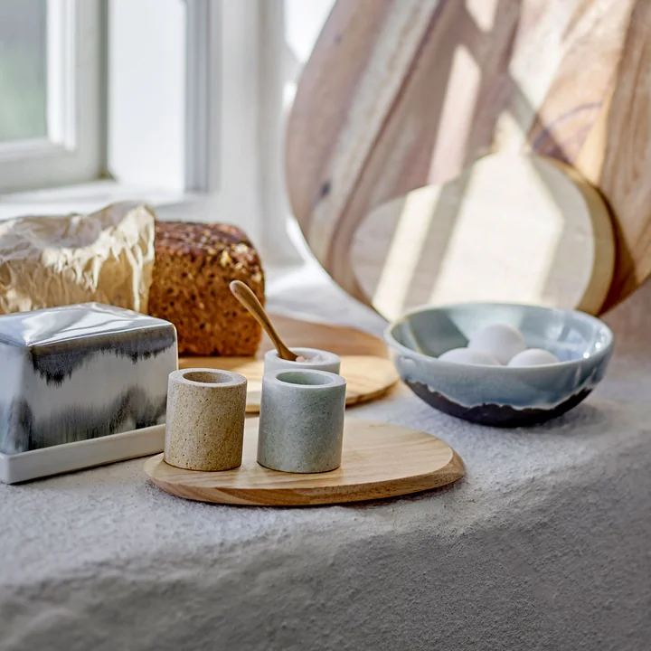 Bloomingville - Paula Butterdose, grau / mehrfarbig