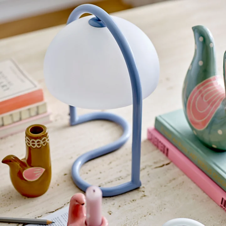 Bloomingville - Favour Tischleuchte, Ø 24,5 x 29,5 cm, blau