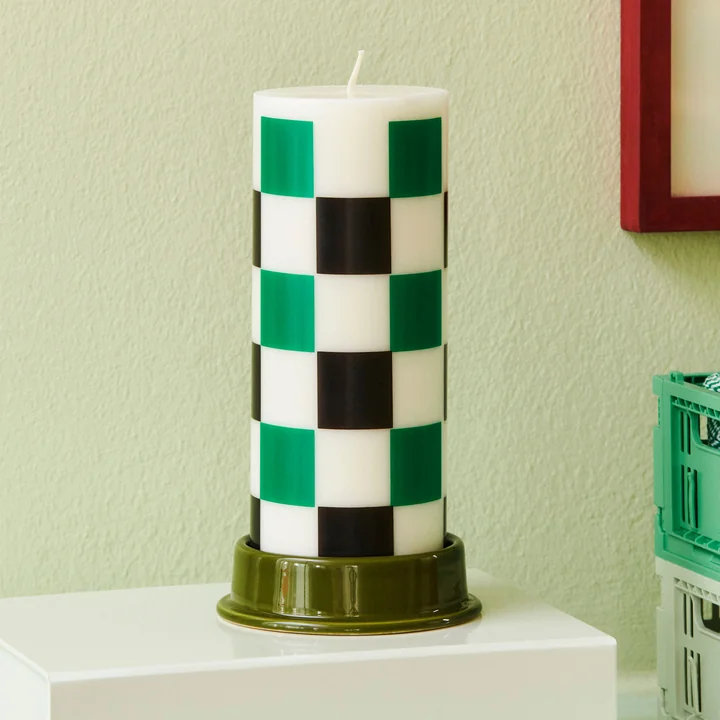 HAY - Column Kerzenhalter M, army green mit Column Kerze M