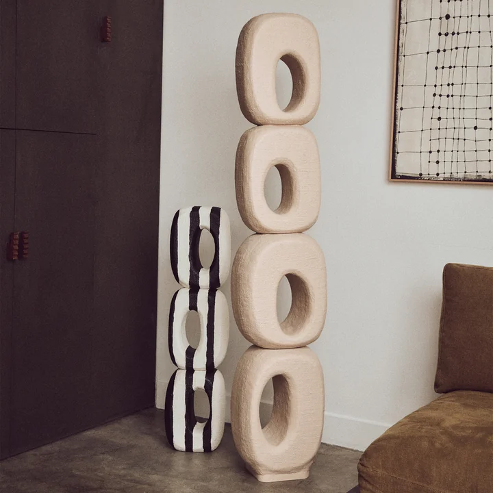 HKliving - Monochrome Art Skulptur, schwarz / weiss