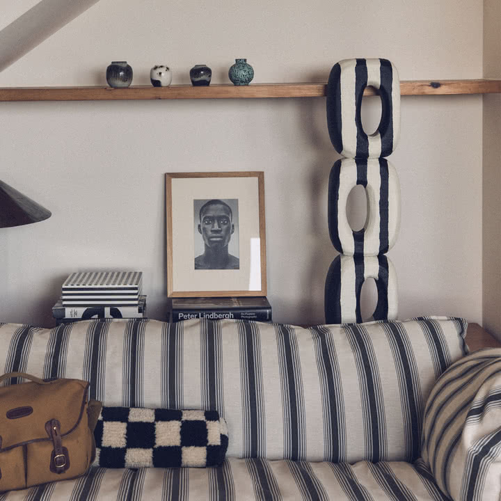 HKliving - Monochrome Art Skulptur, schwarz / weiss