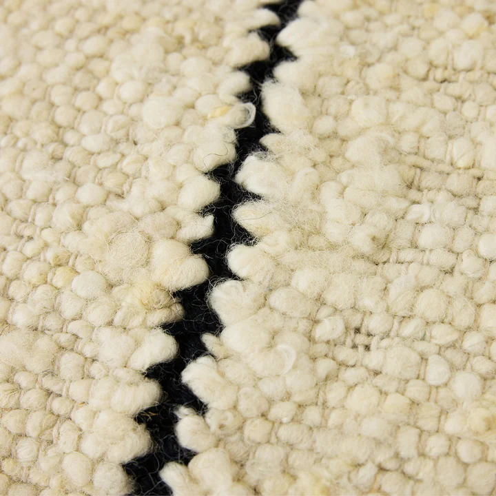 HKliving - Natural Wollkissen, 50 x 30 cm, striped