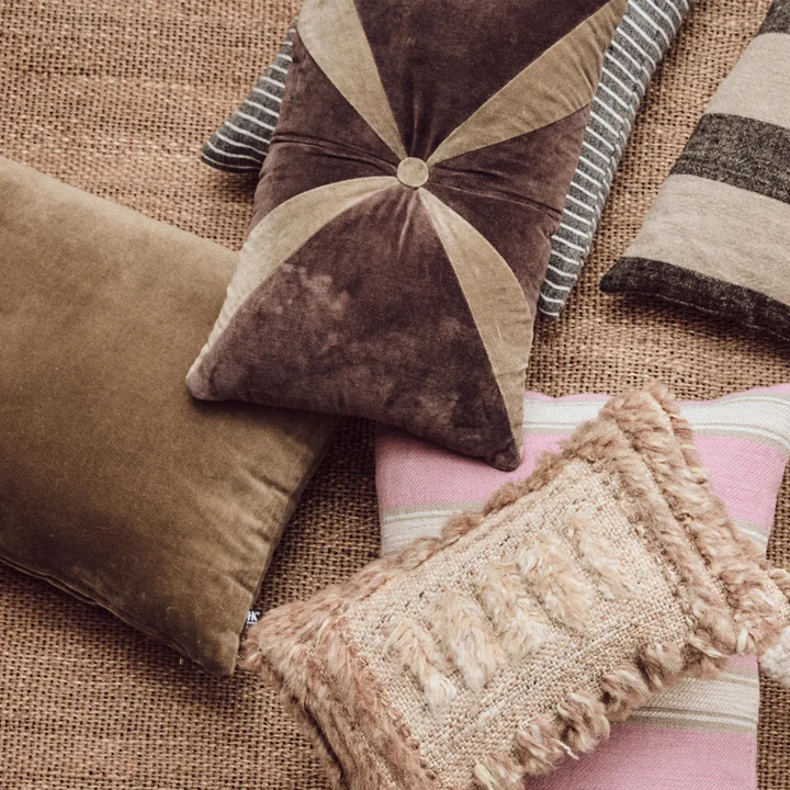 HKliving - Samt-Kissen, 50 x 30 cm, braun