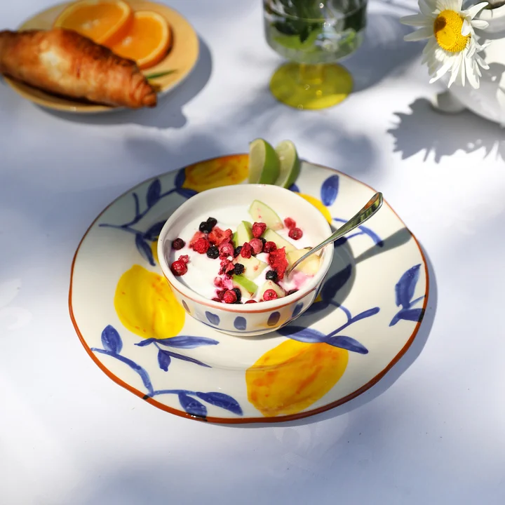 &klevering - Lemon Teller Zweig, Ø 22 cm, mehrfarbig