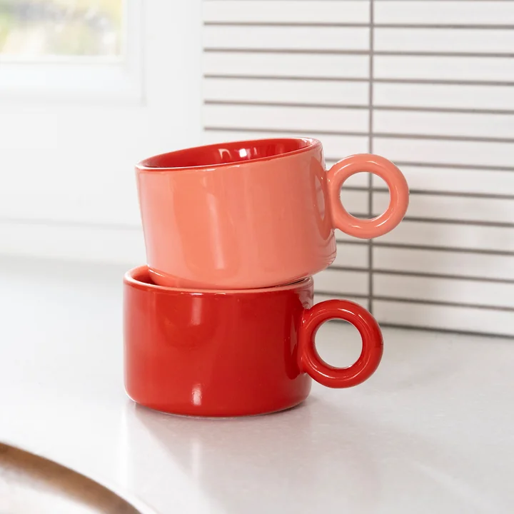 &klevering - Chiquito Tasse, 0,2 L, rot (2er-Set)