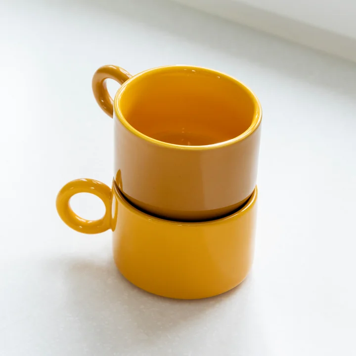 &klevering - Chiquito Tasse, 0,2 L, ocker (2er-Set)