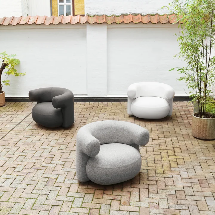 Normann Copenhagen - Burra Outdoor Lounge Chair mit Rückdrehfunktion, Gruppe