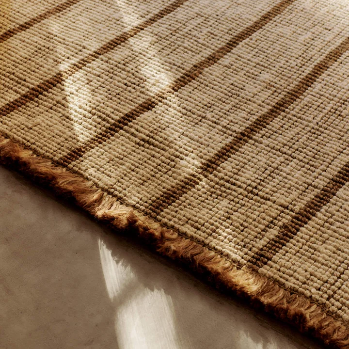 Ferm Living - Athens Stripes Teppich, natur / off-white