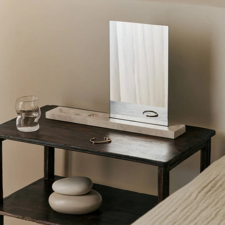 Ferm Living - Caseta Tischspiegel, beige