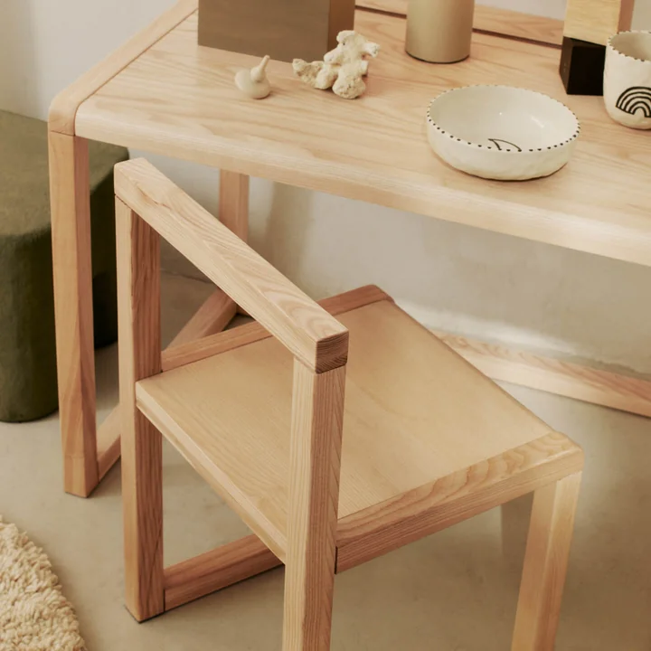 Ferm Living - Little Architect Stuhl und Kinderschreibtisch, Esche natur