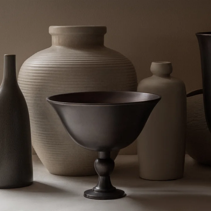 Audo - Pavot Schale, H 17,6 cm, dunkelbraun