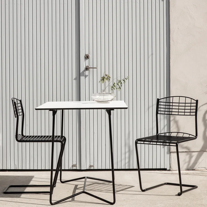 Grythyttan - High Tech Gartentisch 110 x 70 cm, weiss / schwarz