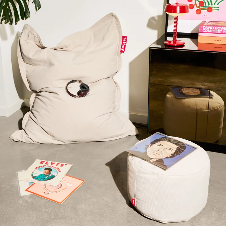 Fatboy - Recycelt Original Slim Cord Sitzsack mit Pouf