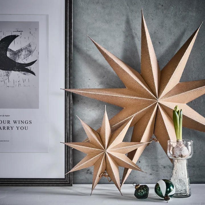 House Doctor - 9 Point Weihnachtsstern, natur / champagner