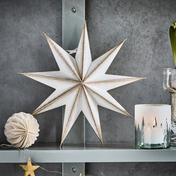 House Doctor - 9 Point Weihnachtsstern, off-white / champagner