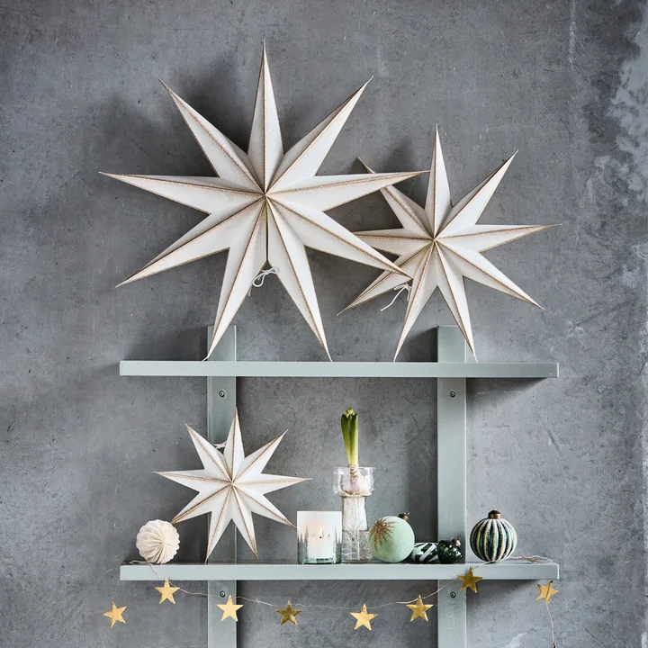 House Doctor - 9 Point Weihnachtsstern, off-white / champagner